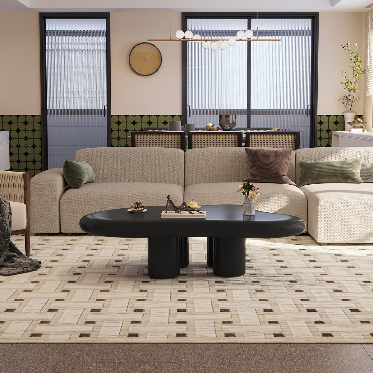Irregular Coffee Table, Cute Modern Living Room Cloud Table, Cartoon Coffee Table, Four-Legged Living Room Indoor Coffee Table, Small Space Minimalist Style Center Table, Small Space, Easy to Assemble
