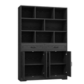 Large Modern 6-Tier Bookcase with 8 Open Cubbies, 2 Drawers & 4 Doors - 71\