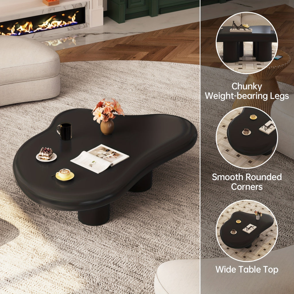 Irregular Coffee Table, Cute Modern Living Room Cloud Table, Cartoon Coffee Table, Four-Legged Living Room Indoor Coffee Table, Small Space Minimalist Style Center Table, Small Space, Easy to Assemble