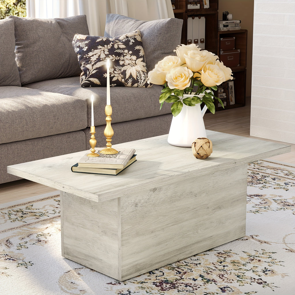 Modern Minimalist Coffee Table, 55 LBS Capacity, 47.25-Inch Waterproof Desktop, Premium Design for Living Room and Office