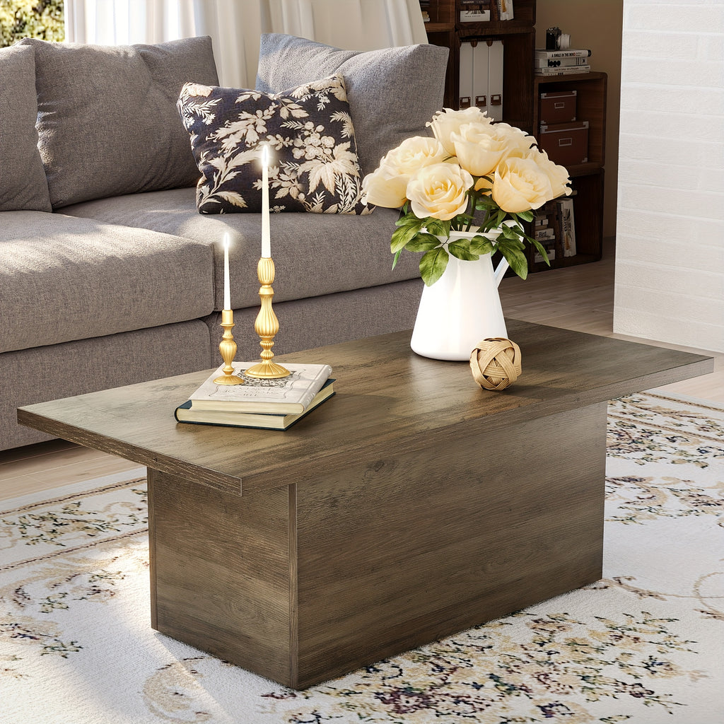 Modern Minimalist Coffee Table, 55 LBS Capacity, 47.25-Inch Waterproof Desktop, Premium Design for Living Room and Office
