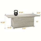 Modern Minimalist Coffee Table, 55 LBS Capacity, 47.25-Inch Waterproof Desktop, Premium Design for Living Room and Office