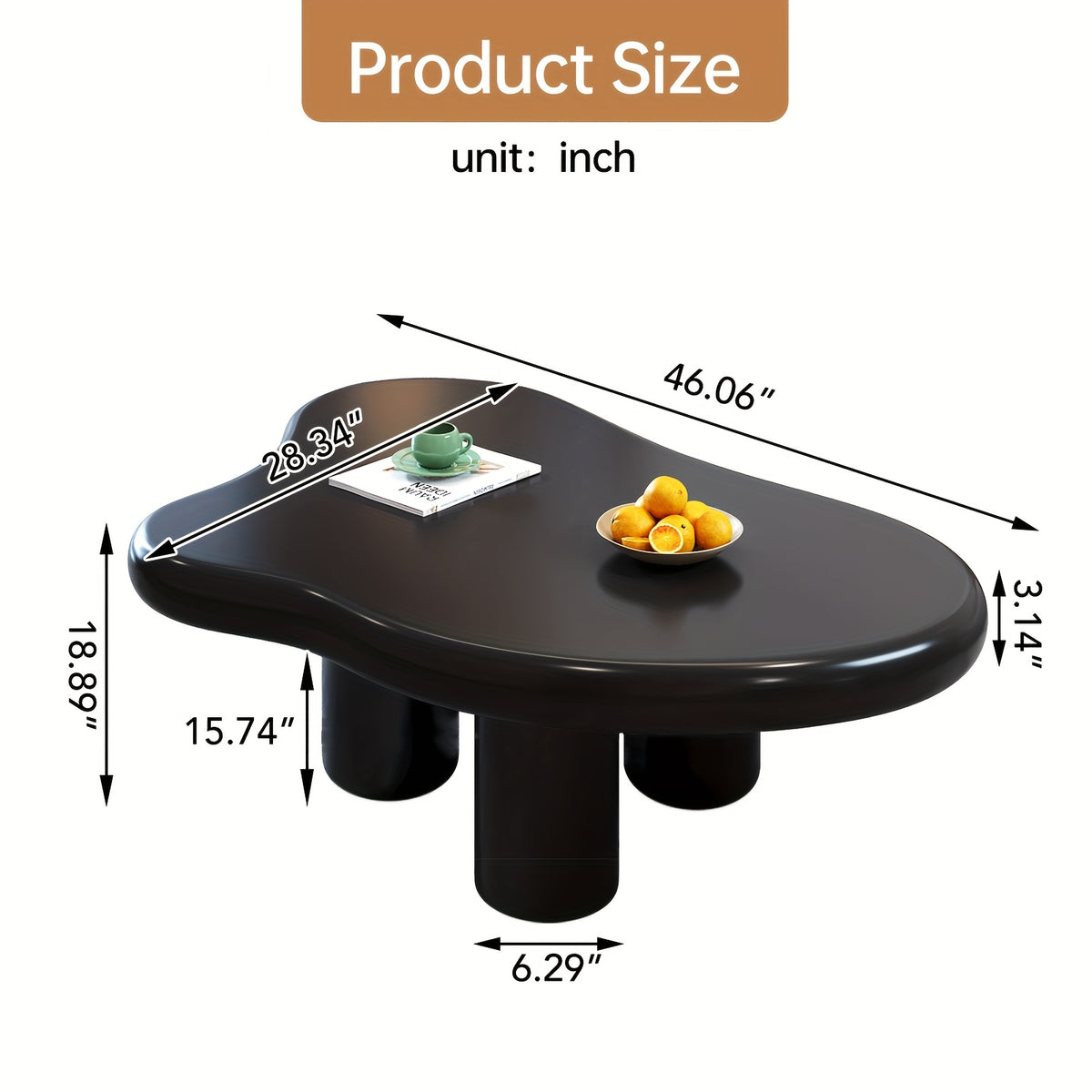 Irregular Coffee Table, Cute Modern Living Room Cloud Table, Cartoon Coffee Table, Four-Legged Living Room Indoor Coffee Table, Small Space Minimalist Style Center Table, Small Space, Easy to Assemble